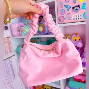 ❌ SOLD ❌ Stoney Clover Lane Velvet Scrunch Bag (Seeing Stars Collection) - PINK